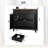Kitchen Storage Cabinet, 2 Drawers + 2 Doors, Black/Brown, 48"W-1338126268