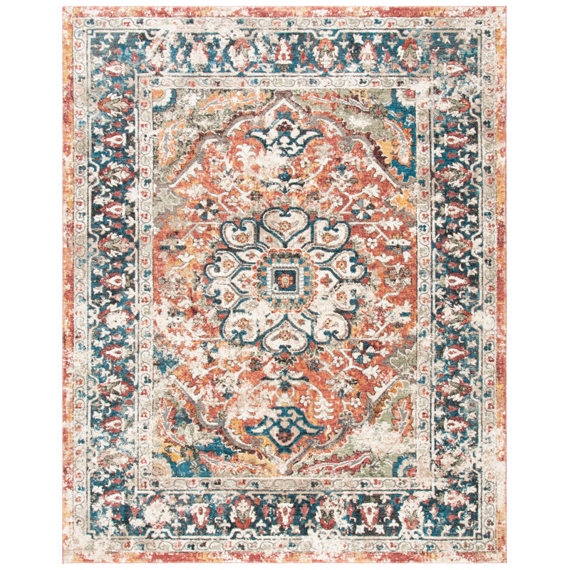 Tapis orange Cooksey, Carré 6 pi 7 po