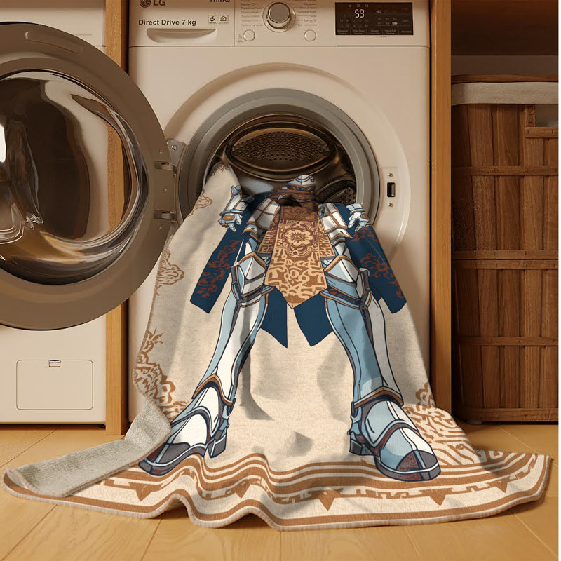Tapis oriental beige lavable à la machine Rocco Ice Armor Warrior Classic - reliure beige, 8x10