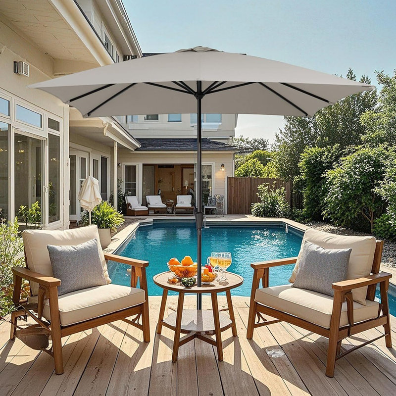 Parasol rectangulaire pour l'extérieur, Gris