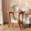 Table de bout en bois massif à 2 niveaux avec tablette de rangement, table d'appoint rustique, table de chevet étroite pour chambre à coucher, salon, brun-2062876400