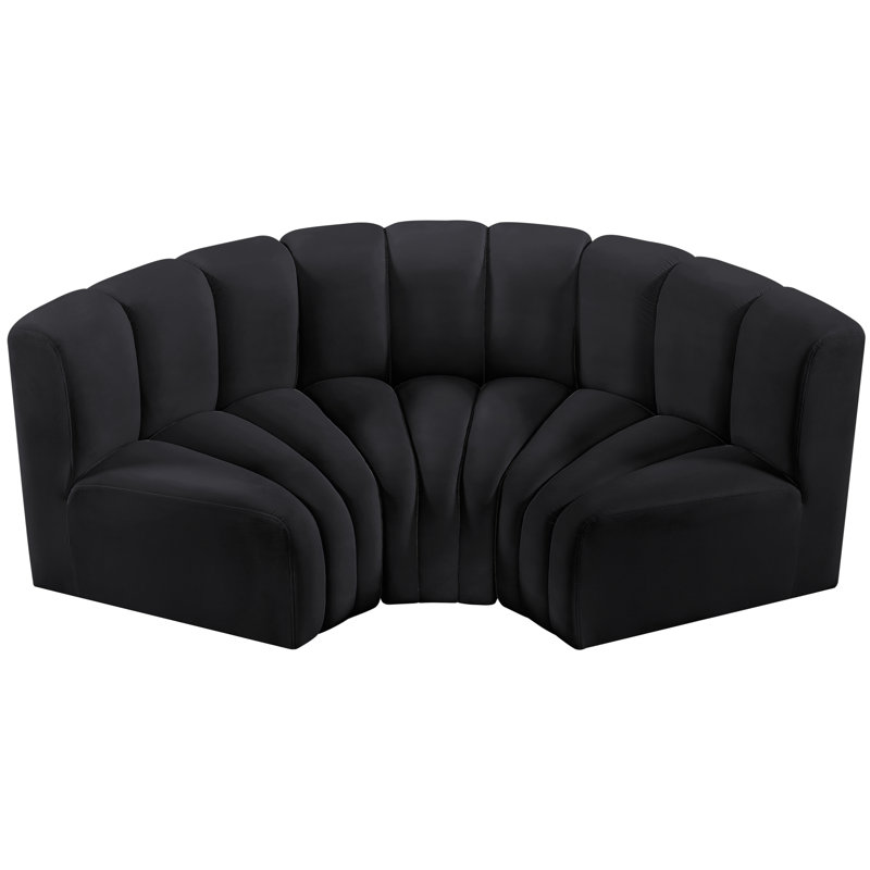 Hollybeth Upholstered Sofa & Chaise, Black Velvet