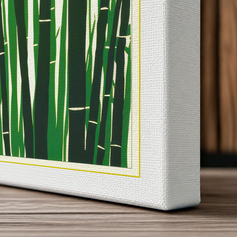 Bamboo Stand Japandi - Wrapped Canvas, 36x24 - 91.4 x 61.0 cm, White Border