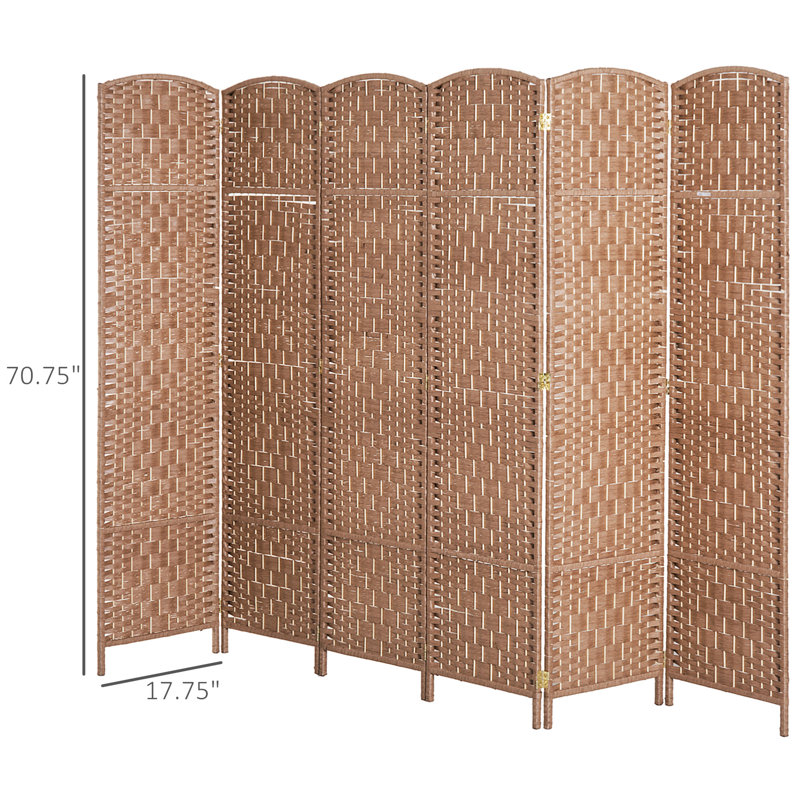 Écran d'intimité de 6 pi de hauteur - cloison naturelle et élégante de 6 pièces pour l'intimité, économie d'espace et installation naturelle, cloison élégante, rangement facile à déplacer