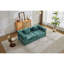 Canapé à compression, canapé-lit de plancher convertible à structure fixe, causeuse modulaire sans os sans causeuse, tissu chenille, pour salon, vert foncé-1033344366