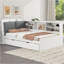 Lit plateforme en bois avec lit gigogne, tablettes et tête de lit avec rangement-610785605-610785606