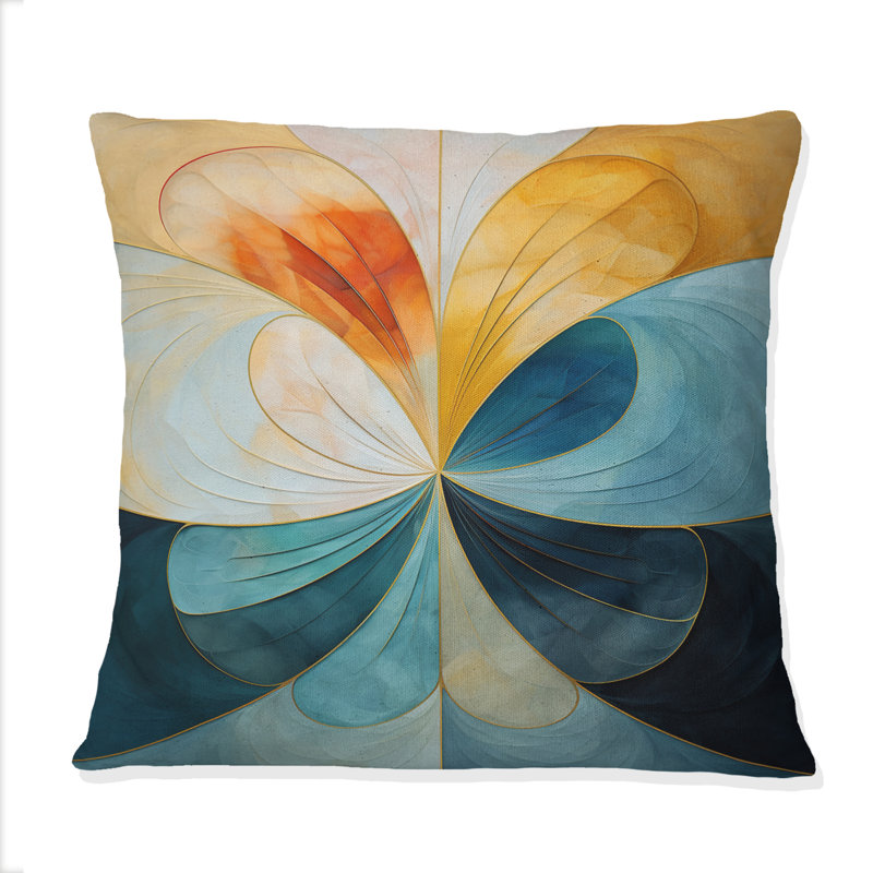 Contemplating Divinity Circular Harmony VI - Coussin décoratif à imprimé géométrique abstrait
