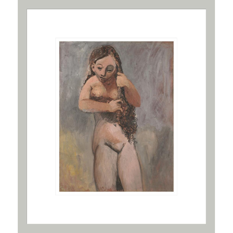 «Nude Combing Her Hair» par Pablo Picasso, impression giclée sur cadre, 16.25" H x 13.75" W