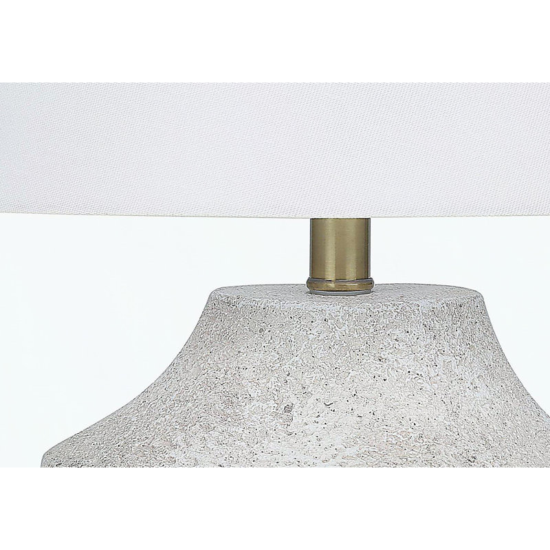 Lighting, 20 po, lampe de table, béton crème, abat-jour ivoire / crème, moderne, Blanc