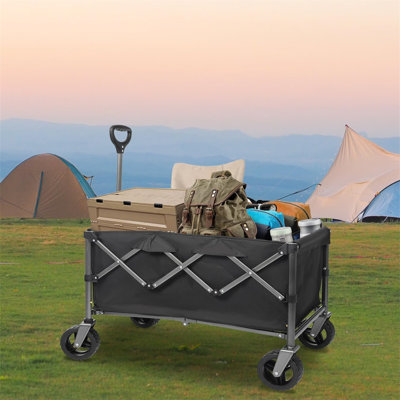 Instant Setup Outdoor Utility Wagon Garden Carts