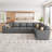 Caren L-shaped Sleeper Sectional Modular Sofa Bed With Storage Seat-115354125