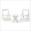 Ensemble de petites tables et chaises pliables avec 2 chaises et table rectangulaire blanc