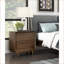 Table de chevet Mid-Century moderne en noyer avec 2 tiroirs et port de chargement USB