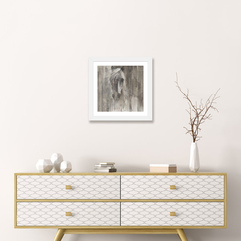 «Shadow Light», reproduction d'art, H 16 po x l 16 po x P 1 po, Cadre blanc, Blanc