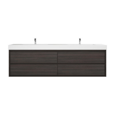 84'' Double Bathroom Vanity with Acrylic Top