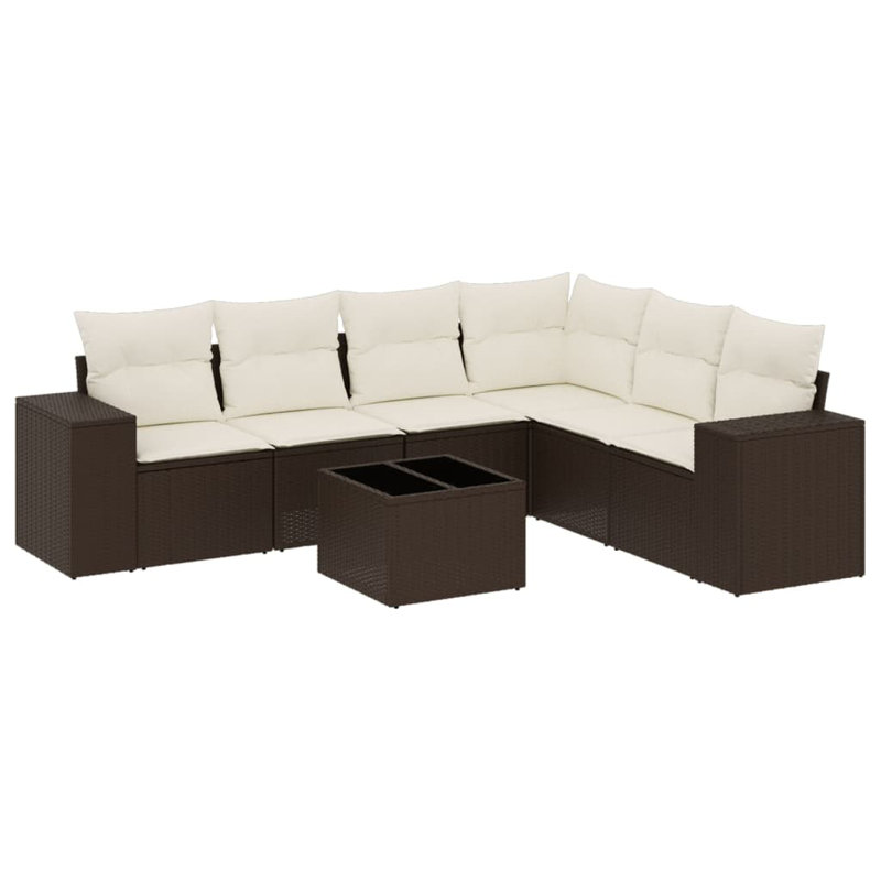 Vidaxl Garden Sofa Set Brown, Cream White