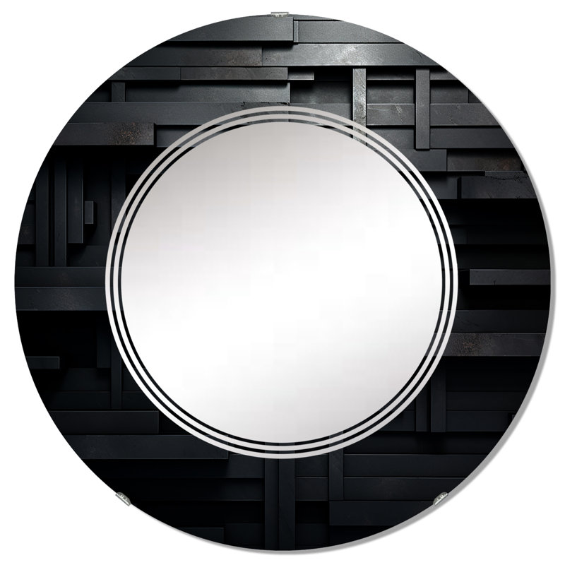 Lizzia - Miroir mural moderne rond, 32 po x 32 po
