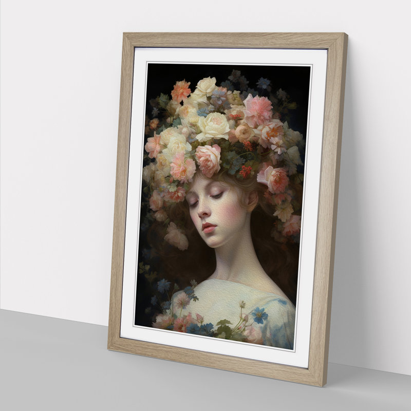 Floral Realism - Framed Print, 34cm H x 25cm W x 2cm D, Oak