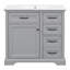 Meuble-lavabo 36 po avec lavabo, lavabo en céramique, 2 tiroirs basculants, charnières de porte à fermeture en douceur, gris clair (autre couleur: N759P223021)