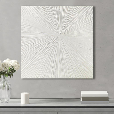 Décoration murale texturée moderne en résine blanche l 30 "x H 30"