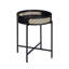 Table de bout ronde avec plateau ouvert et pieds en métal