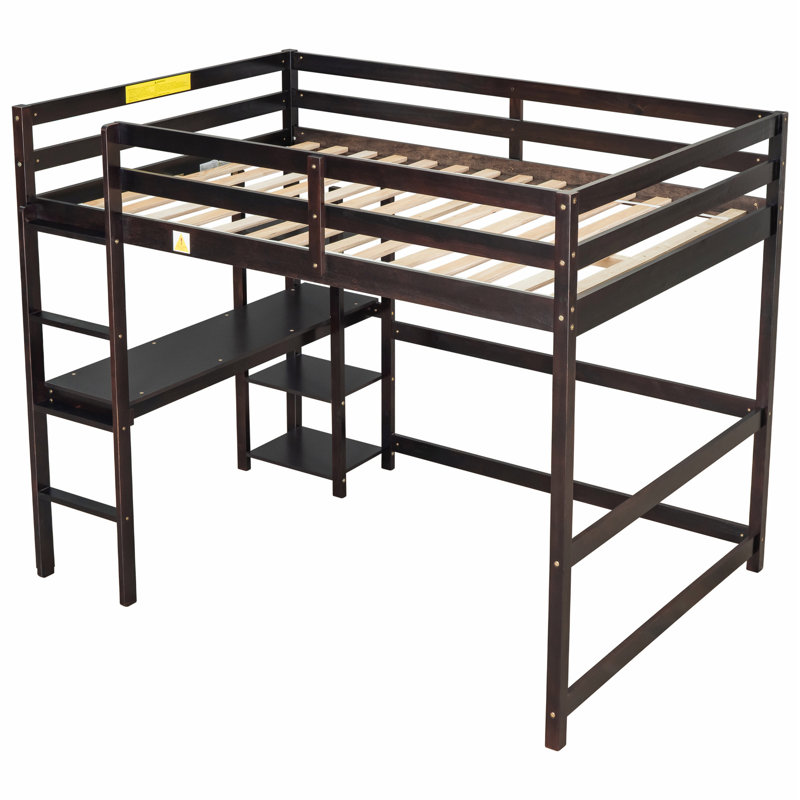 Base de lit double 65 po Jatonya, Noir