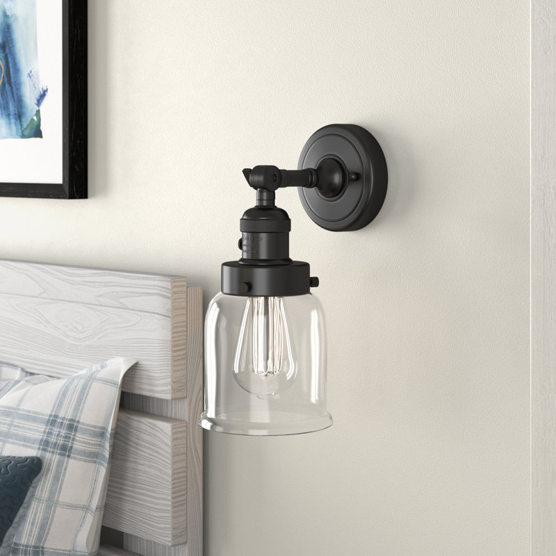 Bell - 1 Light 5" Sconce, Clear, Satin Gold, Bulb Not Included