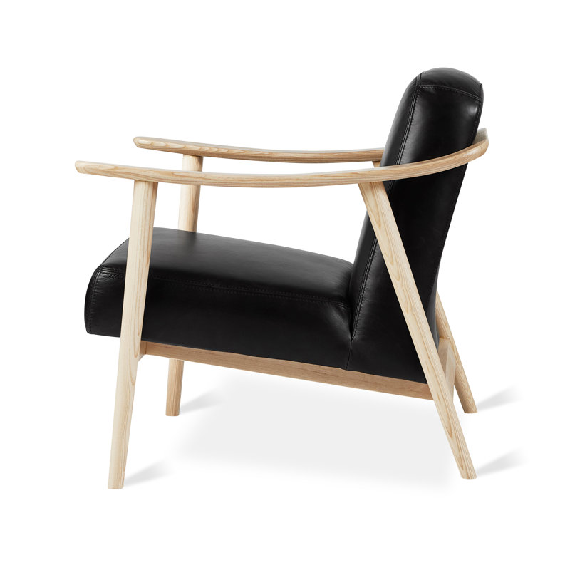 Baltic Chair, Saddle Black Genuine Leather, Ash Natural