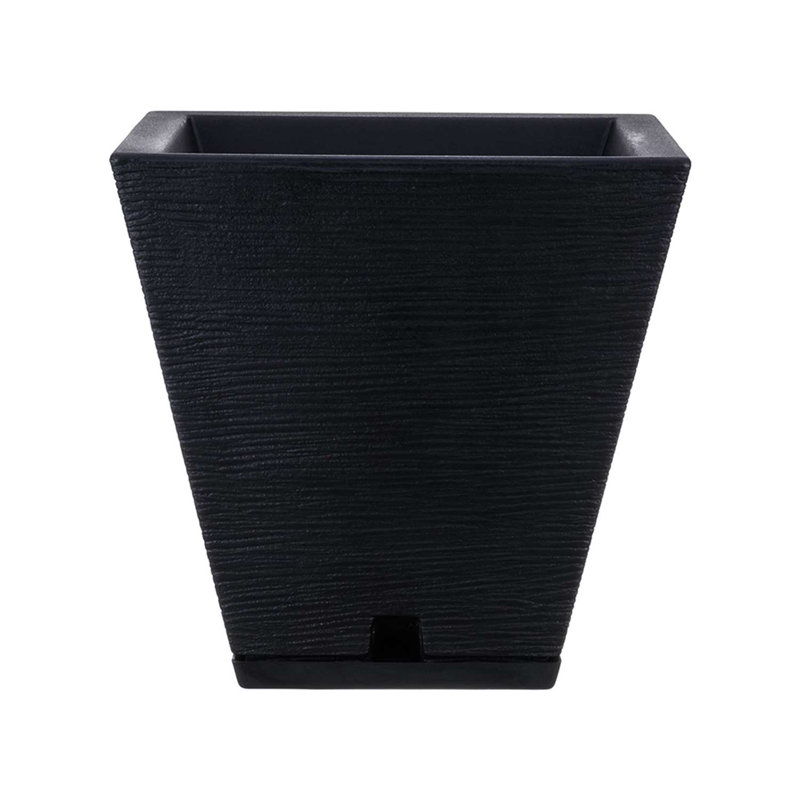 Zurique Pot Planter, 13.39" H x 13.78" W x 13.78" D, Black