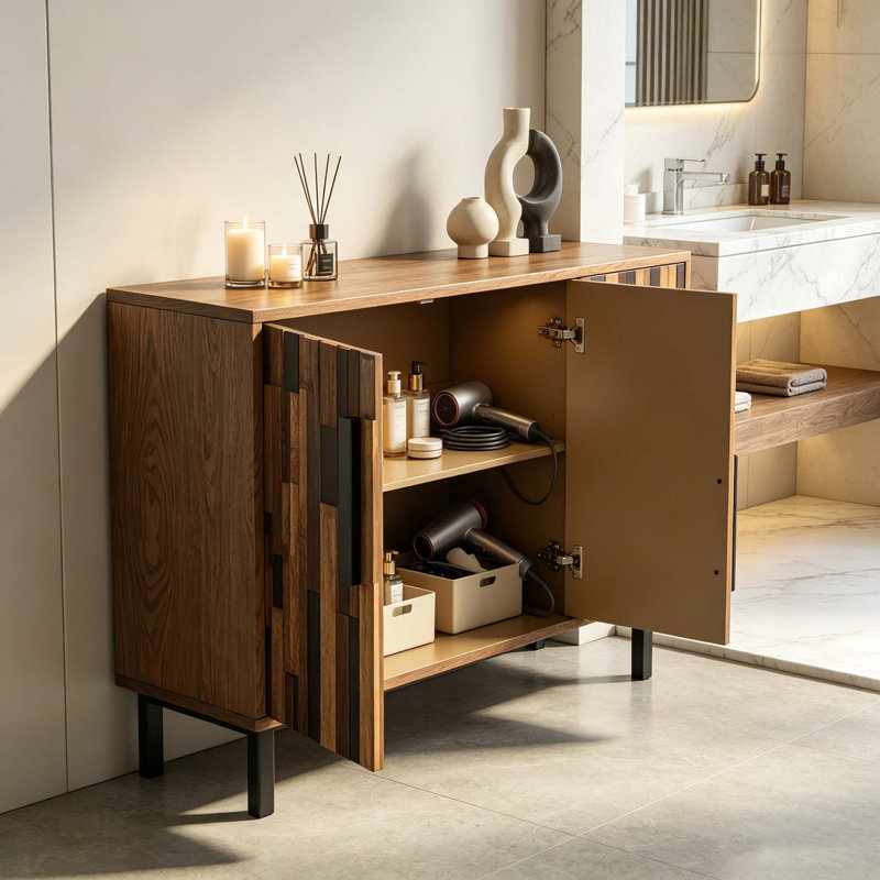 Buffet Farmhouse Rustic, Bois de frêne naturel