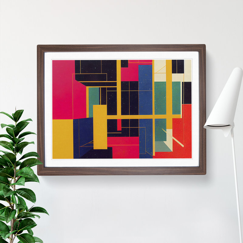 Bauhaus - Framed Print, 25cm H x 34cm W, Walnut Framed