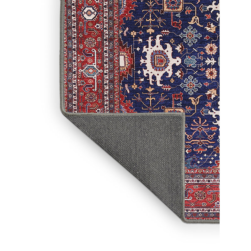 Tapis oriental rouge / bleu / crème Harborton, Rectangle 5 pi x 8 pi