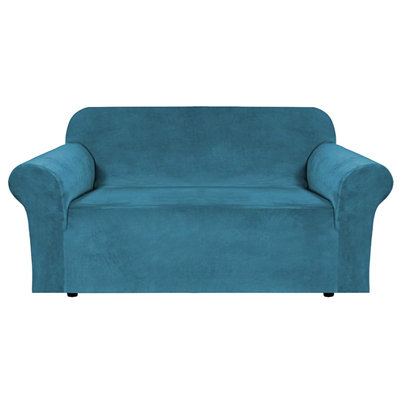 Ultra Soft Thick Stretch Velvet Fabric Loveseat Slipcover