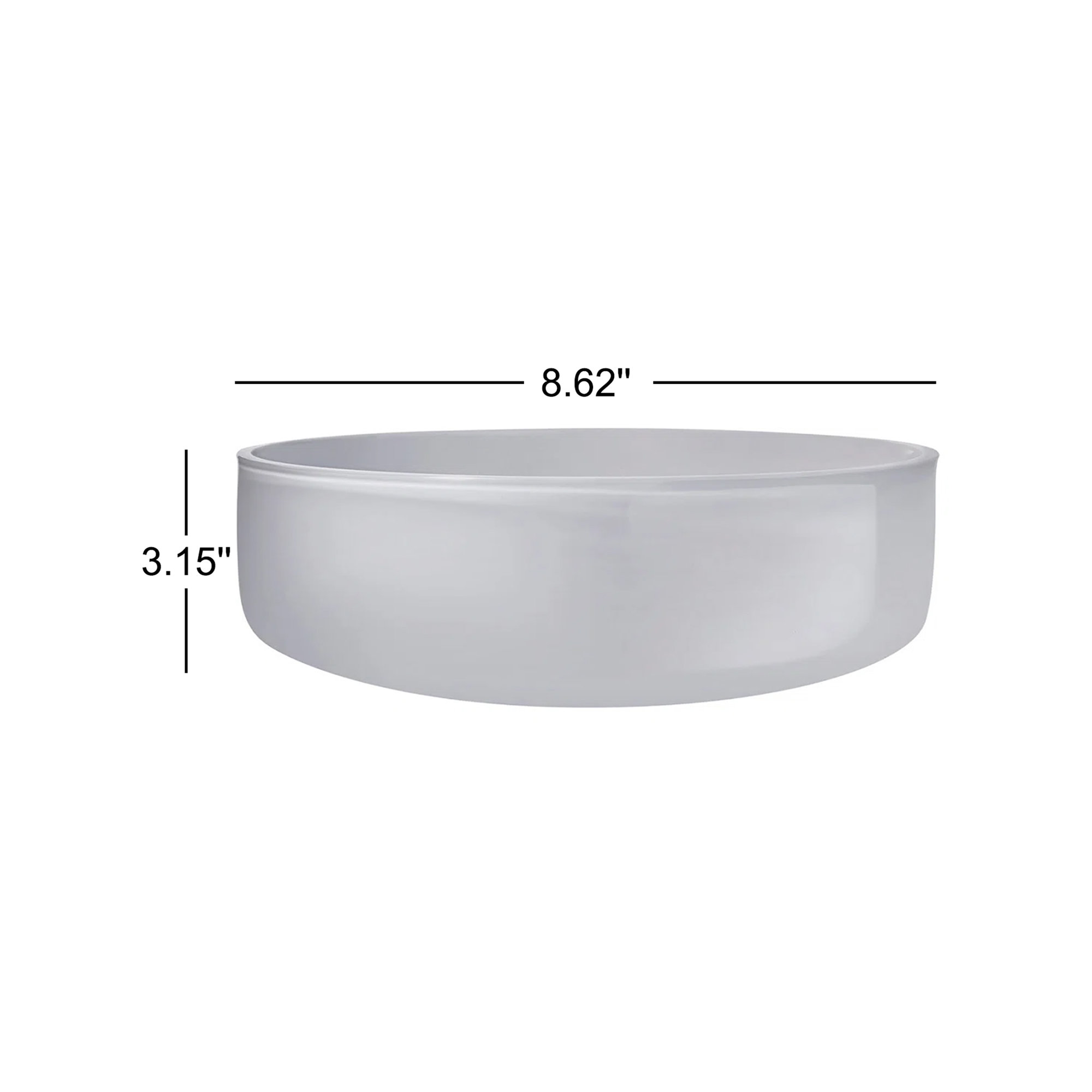 Midnight Lead Free Crystal Serving Bowl, Opal Gray, 3.15" H x 8.62" W x 8.62" D