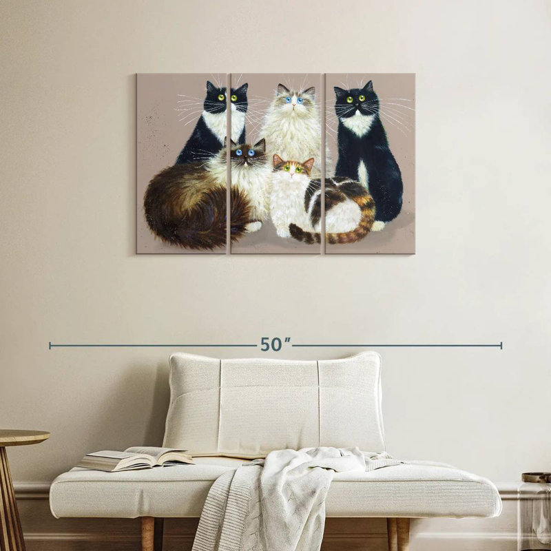 Brampt Five Cat Gang, 24" H x 38" W