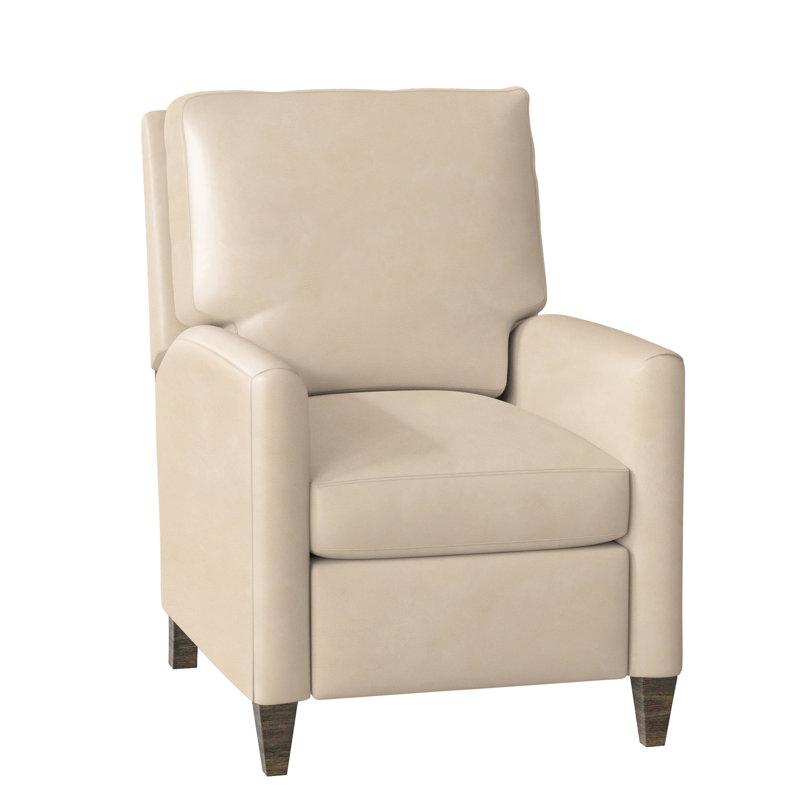 Charlotte Recliner, Aline Light Gray Stonewash Genuine Leather, Cobblestone, Manual