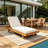 Foldable Acacia Wood Lounge Chaise With Adjustable Backrest-434397970