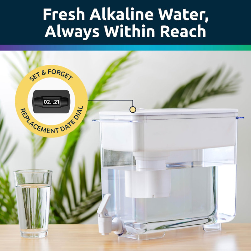 Compact Water Filter Pitcher – 38-Cup Capacity NSF-Certified Alkaline Filter, BPA-Free Water Filter Dispenser For Fridge, Long-Lasting 95-Gallon Filter Reduces Chlorine And Lead
