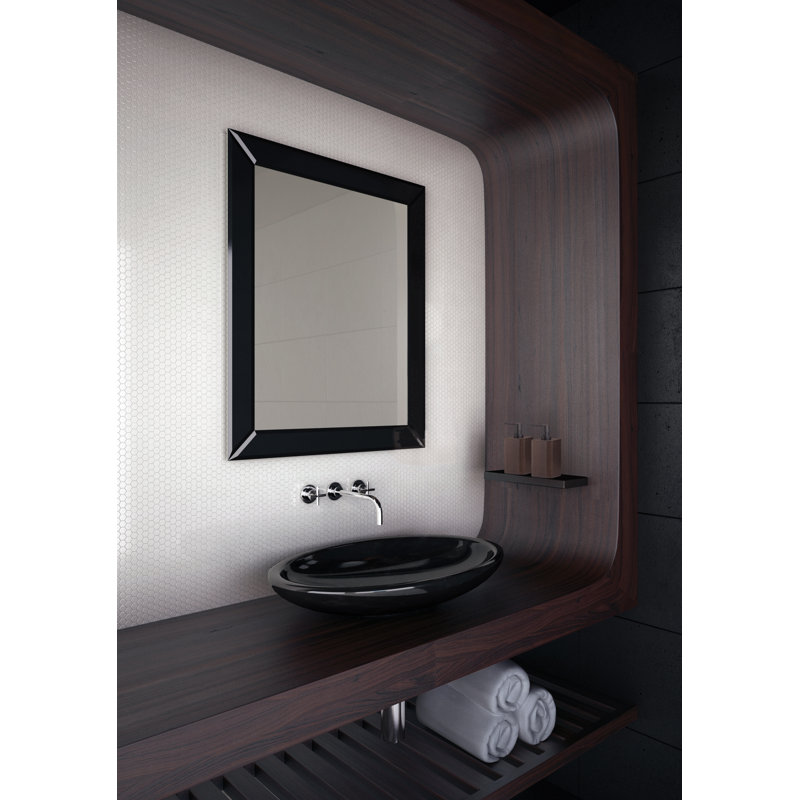 Carlo Flat Wall Mirror, Black