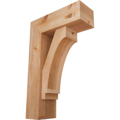 8"W x 22"D x 34"H Imperial Block Rough Sawn Bracket w/ Offset Brace, Western Red Cedar