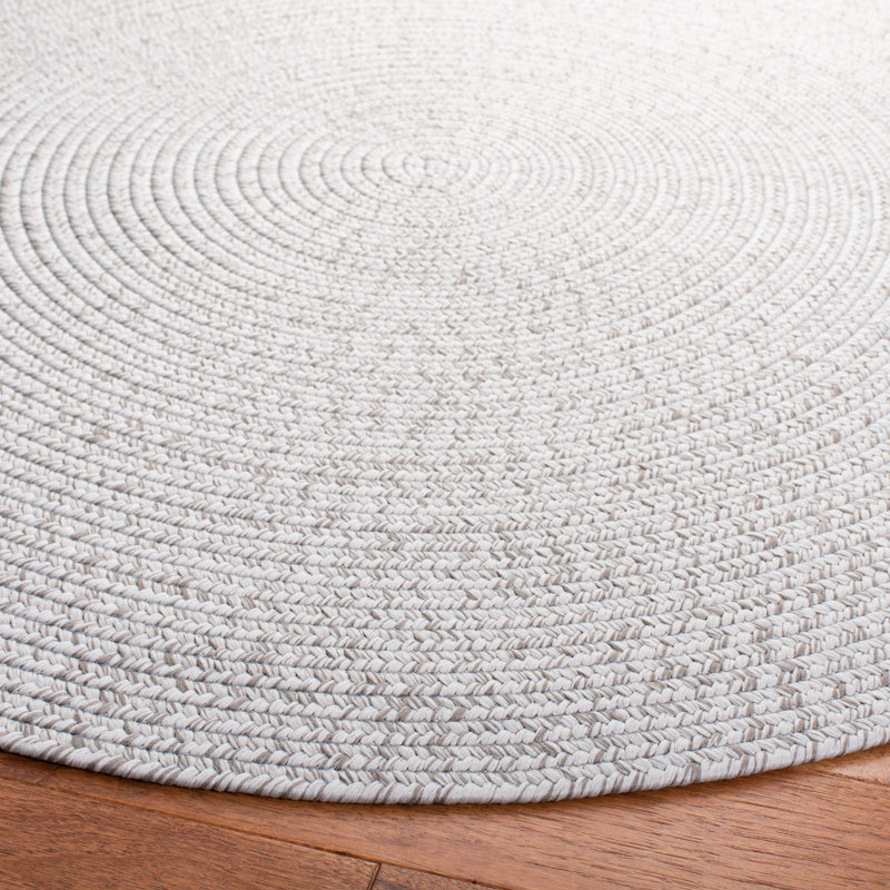 Edie Braided Indoor/Outdoor Rug, Oval 8'6" x 11'6", Gray Silver