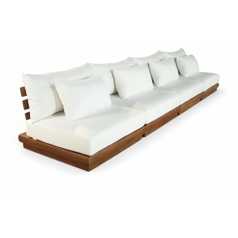 Canapé modulaire d'extérieur rembourré Ivry, Blanc