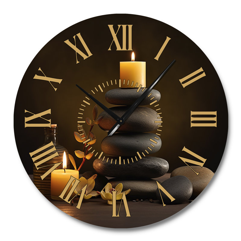 Horloge murale Zen Serenity Cairn, Grand