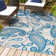 Nidavellir Paisley High-Low Blue/Light Gray Indoor/Outdoor Rug