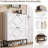 Shoe Cabinet With 2 Flip Drawers, Freestanding Shoe Organizer, Shoe Cabinet With Metal Legs, Narrow Shoe Rack Cabinet For Entryway, Foyer, Hallway, White-126355521