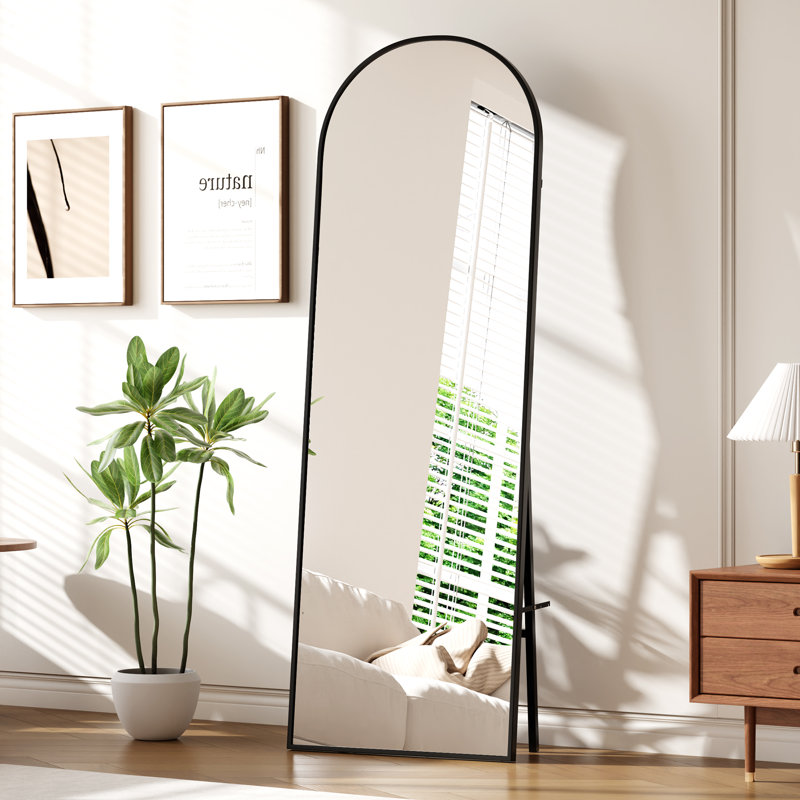 Miroir arqué pleine longueur 65 po x 22 po Miroir pleine grandeur à fixation au sol