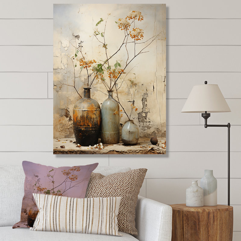 Décoration murale Zen Boho Pottery 1 - Boho Pottery, Toile tendue, H 32 po x l 24 po x P 1 po