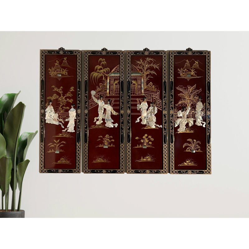 4 Piece Oriental Hangings Mother Of Pearl Wall Décor Set