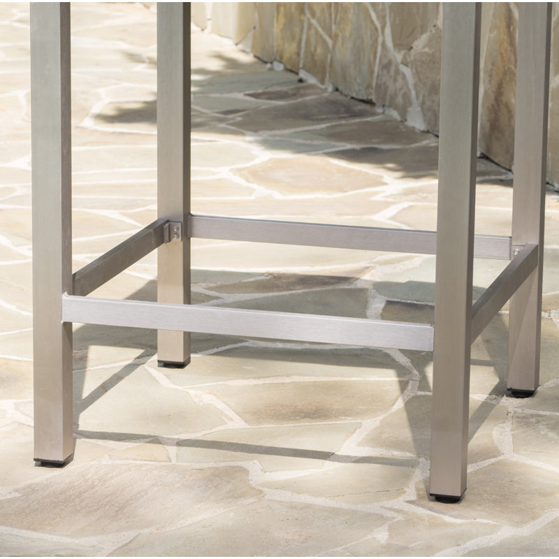 Caggiano Square Glass Outdoor Bar Table