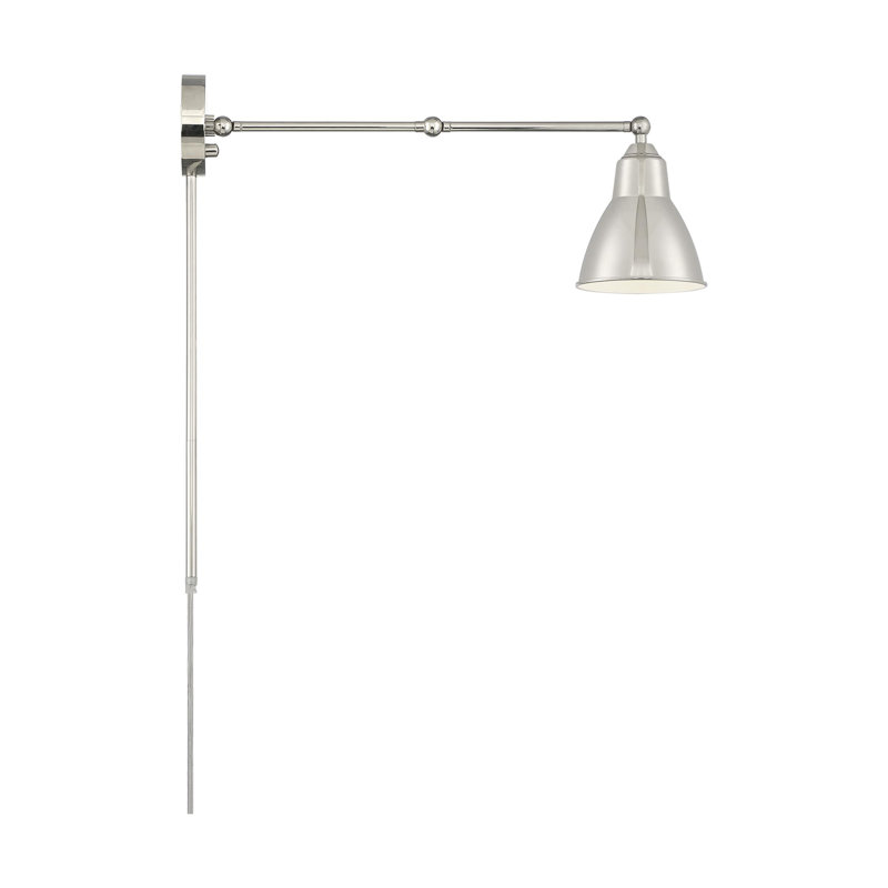 1 - Light Plug-in Swing Arm, Polished Nickel